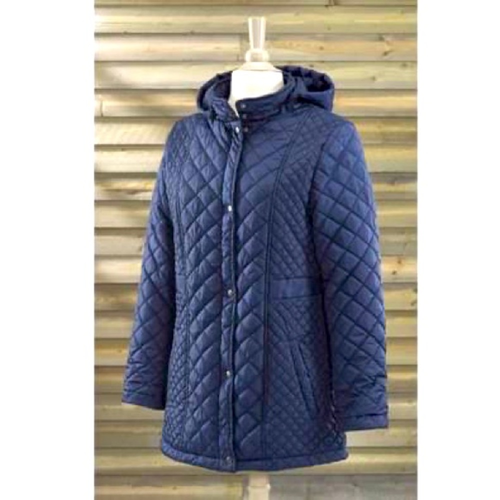 NWT Country Store Navy Quilted Car Coat